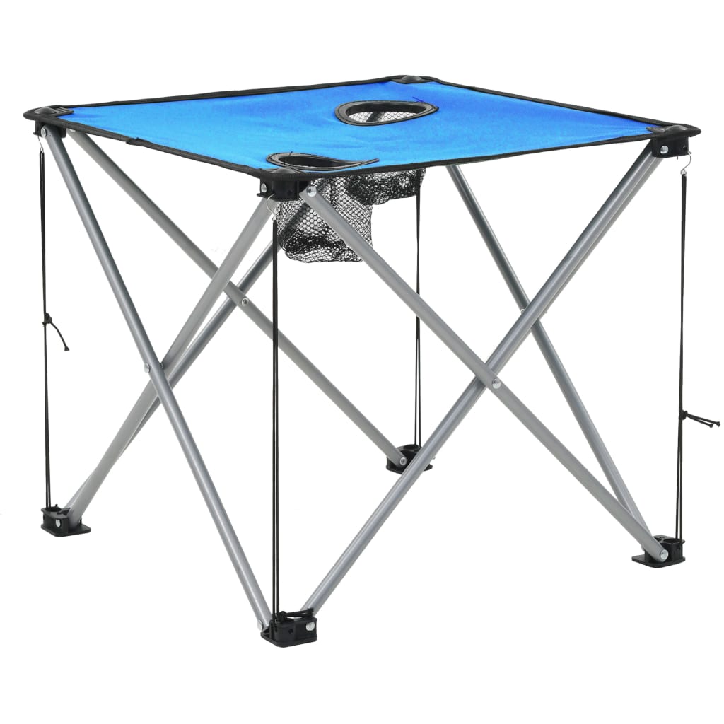 Camping Table and Chair Set 3 Pieces Blue