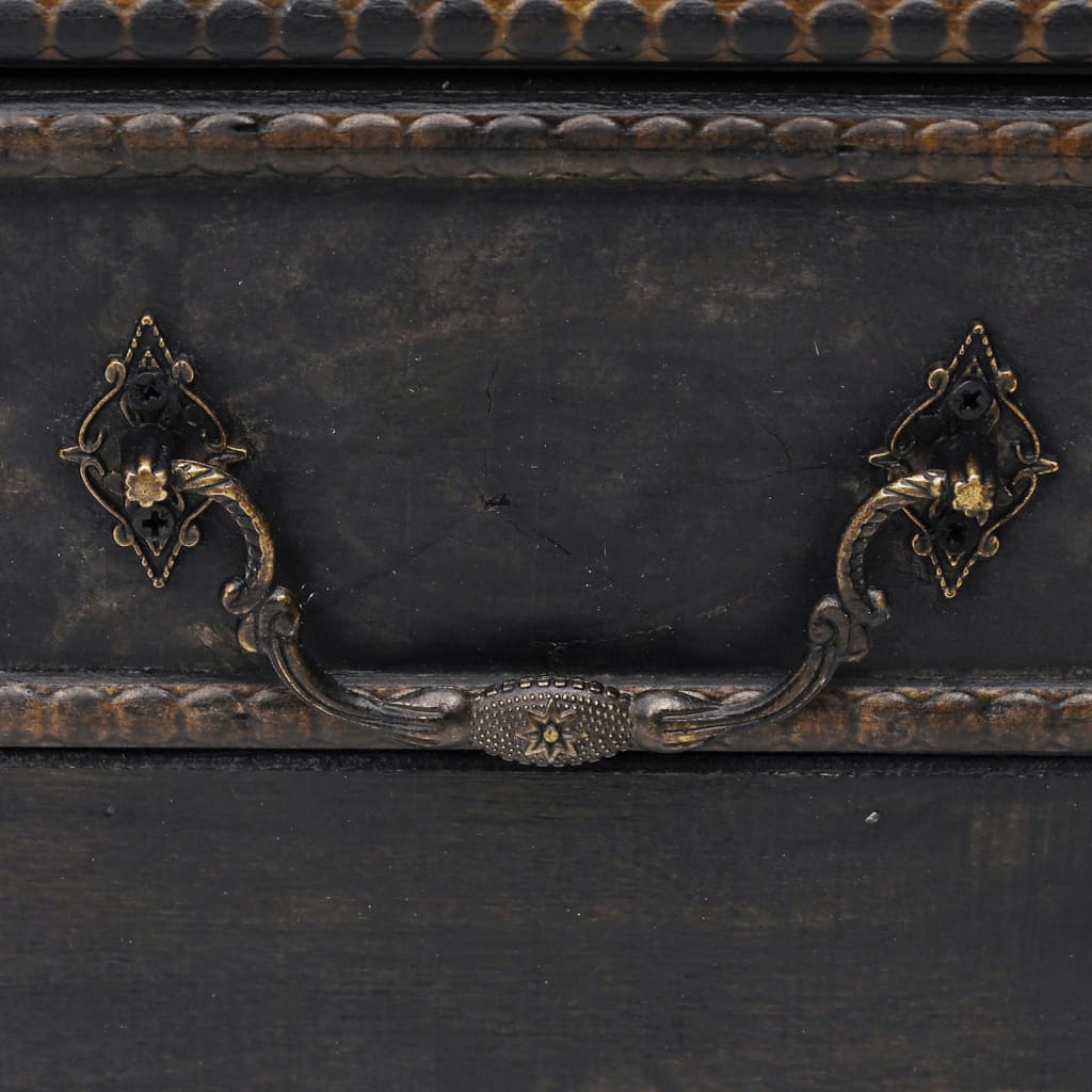 Treasure Chest Wood Black 90x51x42 cm
