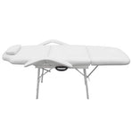 Facial Bed Adjustable White Artificial Leather