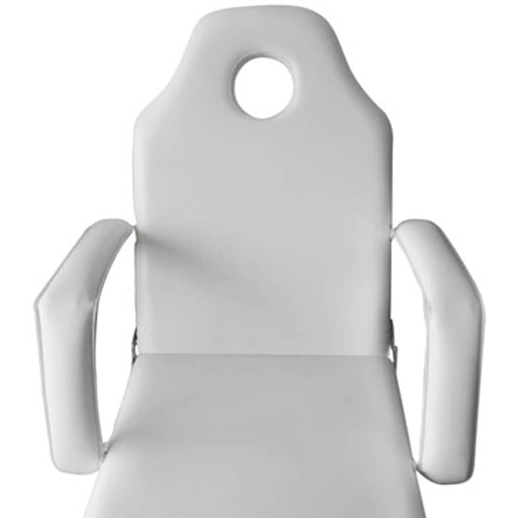 Facial Bed Adjustable White Artificial Leather
