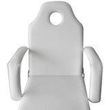 Facial Bed Adjustable White Artificial Leather