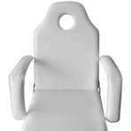 Facial Bed Adjustable White Artificial Leather