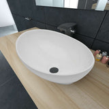 Ceramic Basin 40x33 cm Oval White - Front View
