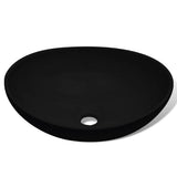 Ceramic Basin 40x33 cm Black - Side View