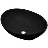 Ceramic Basin 40x33 cm Black - Top-Down View