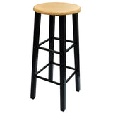 Bar Table and Stool Set 3 Pieces Wood and Steel - Top-Down View