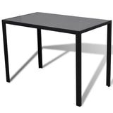 Dining Set 5 Pieces Artificial Leather Black - Side View