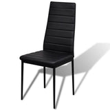 Dining Set 5 Pieces Artificial Leather Black - Top-Down View
