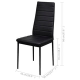 Dining Set 5 Pieces Artificial Leather Black - Rear View
