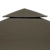 2-Tier Gazebo Top Cover 310 g/m² 3x3 m Taupe - Side View