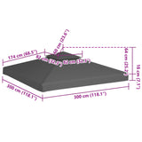 2-Tier Gazebo Top Cover 310 g/m² 3x3 m Taupe
