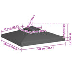 2-Tier Gazebo Top Cover 310 g/m² 3x3 m Taupe