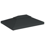 2-Tier Gazebo Top Cover 310 g/m² 4x3 m Anthracite - Front View