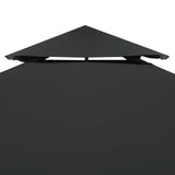 2-Tier Gazebo Top Cover 310 g/m² 4x3 m Anthracite - Side View