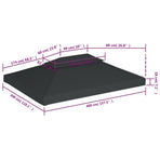 2-Tier Gazebo Top Cover 310 g/m² 4x3 m Anthracite