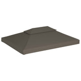 2-Tier Gazebo Top Cover 310 g/m² 4x3 m Taupe - Front View