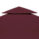 2-Tier Gazebo Top Cover 310 g/m² 4x3 m Bordeaux - Side View