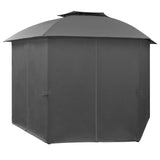 Garden Marquee Pavilion Tent with Curtains Hexagonal 360x265 cm - Side View