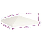 Gazebo Top Cover 310 g/m² 3x3 m Cream White