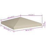 Gazebo Top Cover 310 g/m² 3x3 m Beige