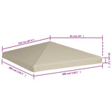 Gazebo Top Cover 310 g/m² 3x3 m Beige - Rear View
