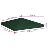 Gazebo Top Cover 310 g/m² 3x3 m Green - Rear View
