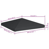 Gazebo Top Cover 310 g/m² 3x3 m Grey