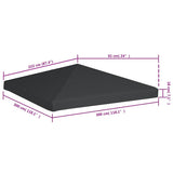 Gazebo Top Cover 310 g/m² 3x3 m Grey - Rear View