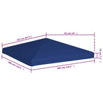 Gazebo Top Cover 310 g/m² 3x3 m Blue