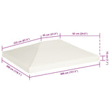Gazebo Top Cover 310 g/m² 4x3 m Cream White - Rear View