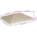 Gazebo Top Cover 310 g/m² 4x3 m Beige - Rear View