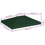 Gazebo Top Cover 310 g/m² 4x3 m Green - Rear View