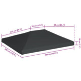 Gazebo Top Cover 310 g/m² 4x3 m Grey - Rear View