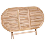 Folding Garden Table 160x80x75 cm Solid Teak Wood - Front View