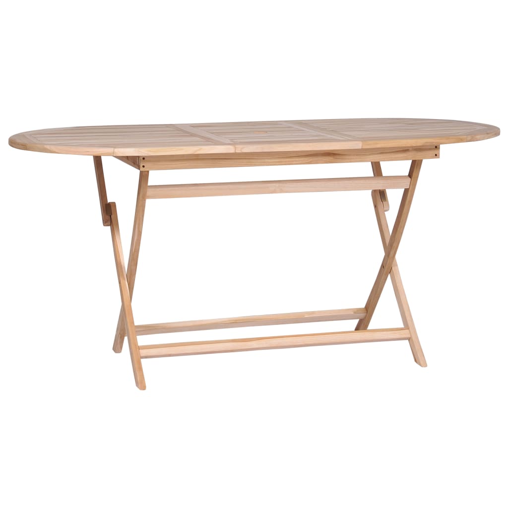 Folding Garden Table 160x80x75 cm Solid Teak Wood