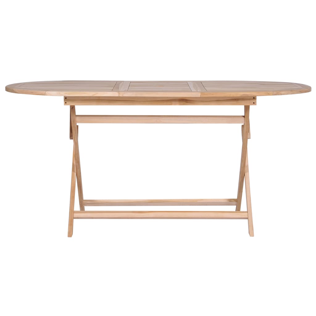 Folding Garden Table 160x80x75 cm Solid Teak Wood