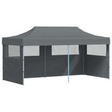 Folding Pop-up Partytent with Sidewalls 3x6 m Anthracite - Front View