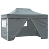 Foldable Tent Pop-Up with 4 Side Walls 3x4.5 m Anthracite
