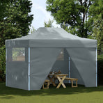 Foldable Tent Pop-Up with 4 Side Walls 3x4.5 m Anthracite