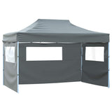 Foldable Tent Pop-Up with 4 Side Walls 3x4.5 m Anthracite - Top-Down View