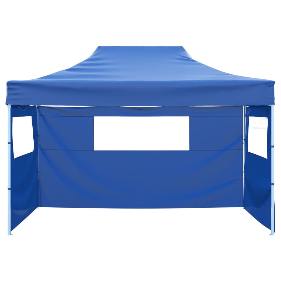 Foldable Tent with 3 Walls 3x4.5 m Blue
