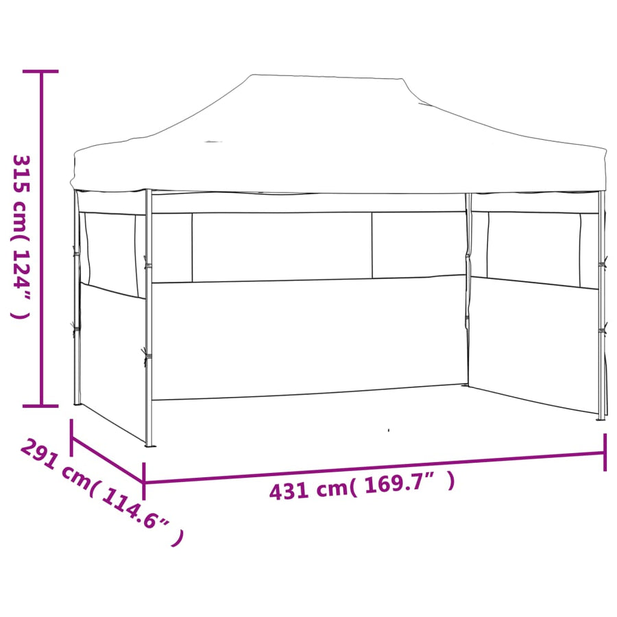 Foldable Tent with 3 Walls 3x4.5 m Blue