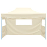 Foldable Tent with 3 Walls 3x4.5 m Cream - Front View