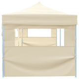 Folding Pop-up Party Tent with 5 Sidewalls 3x9 m Cream