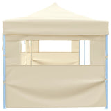 Folding Pop-up Party Tent with 5 Sidewalls 3x9 m Cream - Side View