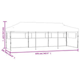 Folding Pop-up Party Tent with 5 Sidewalls 3x9 m Cream - Extra Image