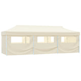 Folding Pop-up Party Tent with 8 Sidewalls 870x291x315 cm Cream