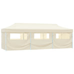 Folding Pop-up Party Tent with 8 Sidewalls 870x291x315 cm Cream