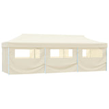 Folding Pop-up Party Tent with 8 Sidewalls 870x291x315 cm Cream
