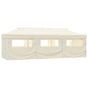 Folding Pop-up Party Tent with 8 Sidewalls 870x291x315 cm Cream